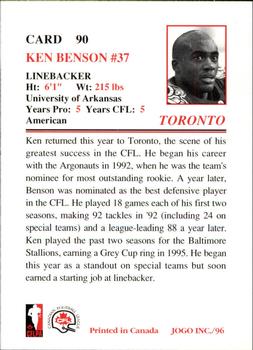 1996 JOGO #90 Ken Benson Back