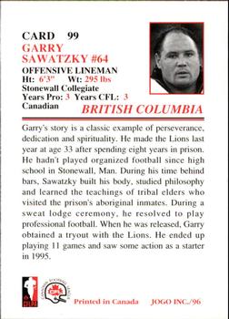 1996 JOGO #99 Garry Sawatzky Back