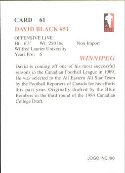 1990 JOGO #61 David Black Back