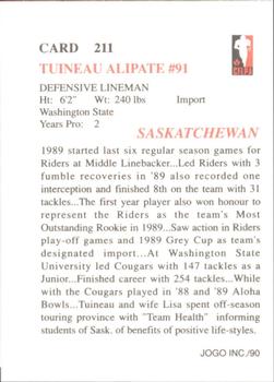 1990 JOGO #211 Tuineau Alipate Back