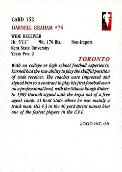 1989 JOGO #152 Darnell Graham Back