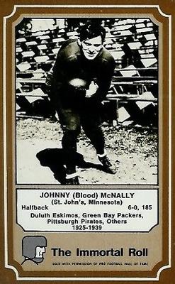 1975 Fleer Football Patches - Immortal Roll #13 John McNally Front