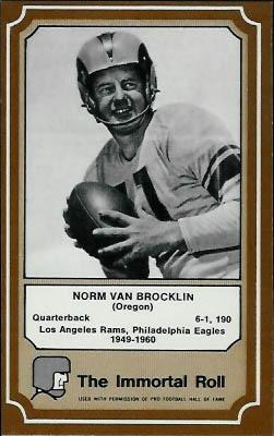1975 Fleer Football Patches - Immortal Roll #46 Norm Van Brocklin Front