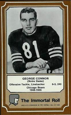 1975 Fleer Football Patches - Immortal Roll #59 George Connor Front