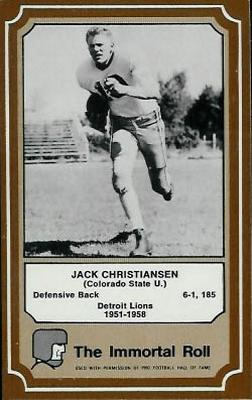 1975 Fleer Football Patches - Immortal Roll #61 Jack Christiansen Front