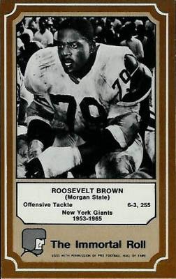 1975 Fleer Football Patches - Immortal Roll #62 Roosevelt Brown Front