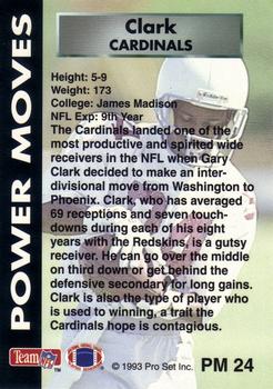 1993 Pro Set Power - Power Moves #PM24 Gary Clark Back