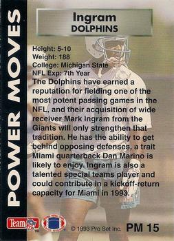 1993 Pro Set Power - Power Moves Gold #PM15 Mark Ingram Back