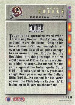 1993 Pro Set Power Update - Power Prospects Gold #PP10 Reggie Brooks Back