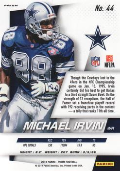 2014 Panini Prizm - Red White And Blue Prizm #44 Michael Irvin Back