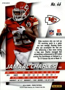 2014 Panini Prizm - Red White And Blue Prizm #46 Jamaal Charles Back