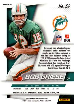 2014 Panini Prizm - Red White And Blue Prizm #56 Bob Griese Back
