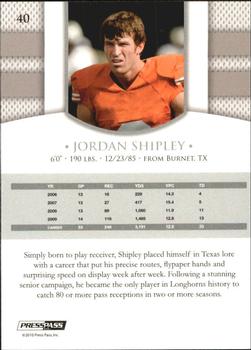 2010 Press Pass PE #40 Jordan Shipley  Back