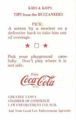 1980 Tampa Bay Buccaneers Police #NNO Gene Sanders Back
