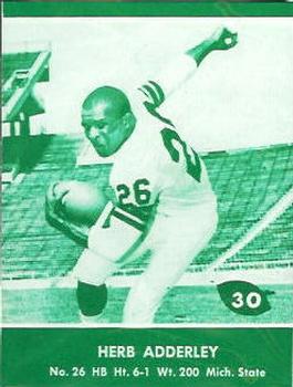 1961 Lake to Lake Green Bay Packers #30 Herb Adderley Front