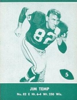 1961 Lake to Lake Green Bay Packers #5 Jim Temp Front