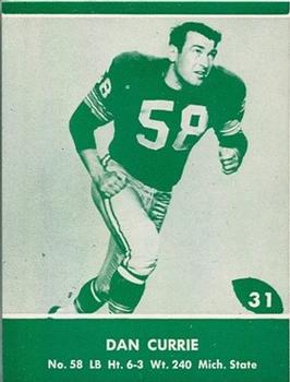 1961 Lake to Lake Green Bay Packers #31 Dan Currie Front