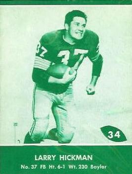 1961 Lake to Lake Green Bay Packers #34 Larry Hickman Front