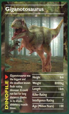 2003 Top Trumps Dinosaurs #NNO Giganotosaurus Front