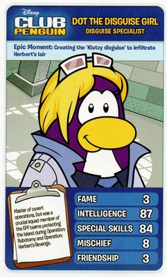 2011 Top Trumps Club Penguin #NNO Dot The Disguise Girl Front
