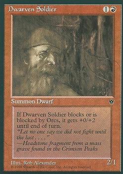 1994 Magic the Gathering Fallen Empires #NNO Dwarven Soldier Front