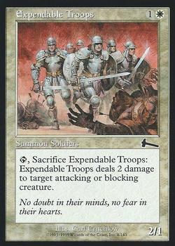 1999 Magic the Gathering Urza's Legacy #8 Expendable Troops Front