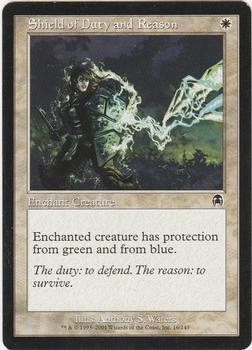 2001 Magic the Gathering Apocalypse #16 Shield of Duty and Reason Front