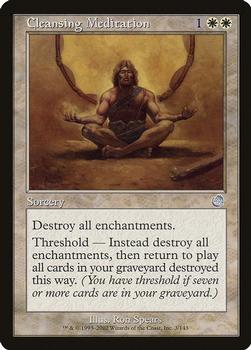 2002 Magic the Gathering Torment #3 Cleansing Meditation Front