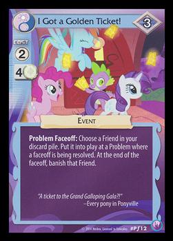 2014 My Little Pony Canterlot Nights - Foil Promo #Pf12 I Got a Golden Ticket! Front