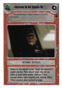 1999 Decipher Star Wars CCG Dagobah Unlimited #NNO Asteroids Do Not Concern Me Front