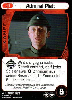 2007 Star Wars Pocketmodel TCG (German Version) - Specials #S1 Admiral Piett Front