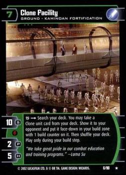 2002 Wizards of the Coast Star Wars Sith Rising TCG #6 Clone Facility Front