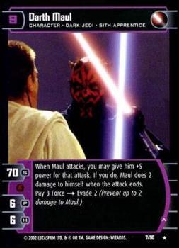 2002 Wizards of the Coast Star Wars Sith Rising TCG #7 Darth Maul Front