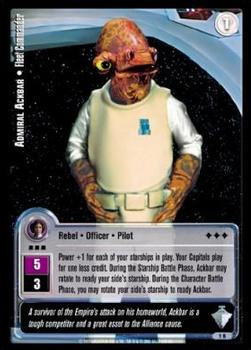 2001 Decipher Jedi Knights TCG: Masters of the Force #1 Admiral Ackbar - Fleet Commander Front