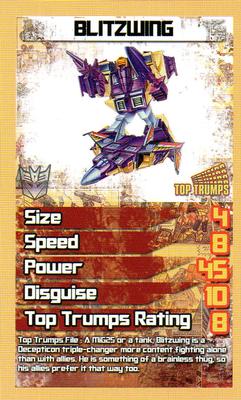 2014 Top Trumps Transformers Celebrating 30 Years #NNO Blitzwing Front