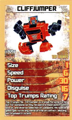 2014 Top Trumps Transformers Celebrating 30 Years #NNO Cliffjumper Front