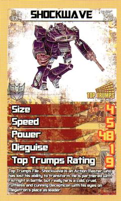 2014 Top Trumps Transformers Celebrating 30 Years #NNO Shockwave Front