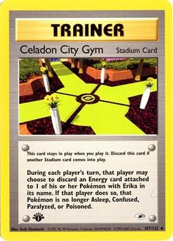 2000 Pokemon Gym Heroes 1st Edition #107/132 Celadon City Gym Front
