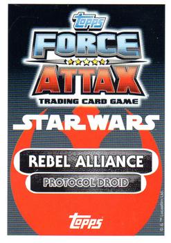 2016 Topps Force Attax Star Wars The Force Awakens #19 K-3PO Back