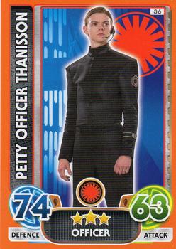 2016 Topps Star Wars Force Attax Extra The Force Awakens #36 Petty Officer Thanisson Front