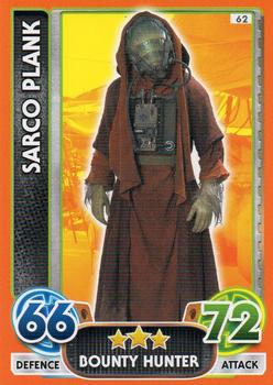 2016 Topps Star Wars Force Attax Extra The Force Awakens #62 Sarco Plank Front
