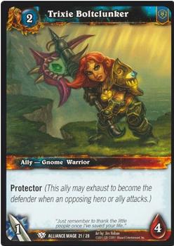 2011 Cryptozoic World of Warcraft Alliance Mage #21 Trixie Boltclunker Front