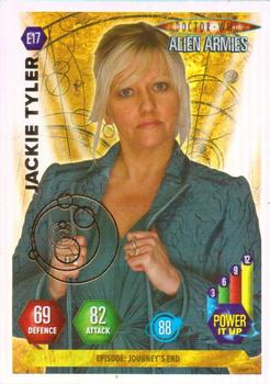 2009 Panini Doctor Who Alien Armies - Super Foil Embossed #E17 Jackie Tyler Front