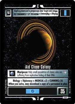 2003 Decipher Star Trek All Good Things #12P Aid Clone Colony Front