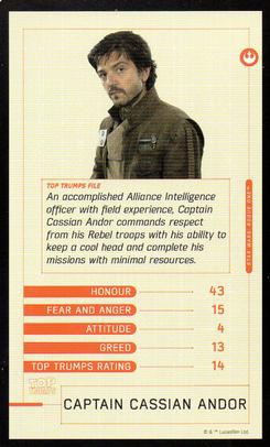 2016 Top Trumps Star Wars Rogue One #NNO Captain Cassian Andor Front