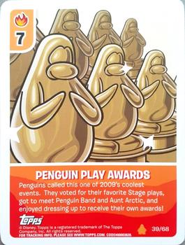 2009 Topps Club Penguin Card-Jitsu Fire #39 Penguin Play Awards Front