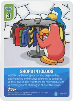 2010 Topps Club Penguin Card-Jitsu Water #34 Shops In Igloos Front