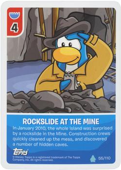 2010 Topps Club Penguin Card-Jitsu Water #55 Rockslide at the Mine Front