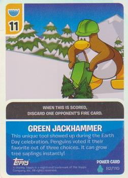 2010 Topps Club Penguin Card-Jitsu Water #82 Green Jackhammer Front