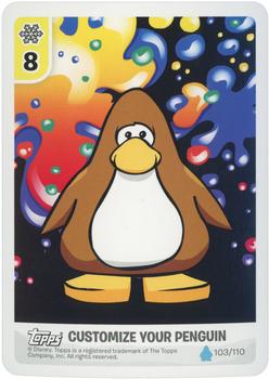 2010 Topps Club Penguin Card-Jitsu Water #103 Customize Your Penguin - Brown Front